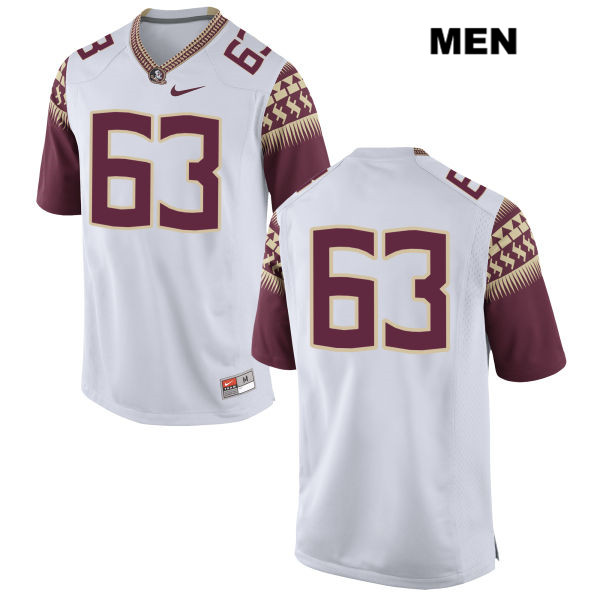 Men's NCAA Nike Florida State Seminoles #63 Tanner Adkison College No Name White Stitched Authentic Football Jersey HRD7069ES